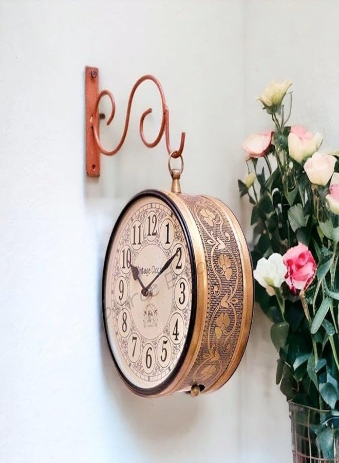 Vipron Double Sided Wall Clock - 8 Inch Vintage Railway Station Clock - Antique Station Clock for Home, Office, Café, Restaurant, Hotel & Shop Décor | Classic Retro Design - Image 2